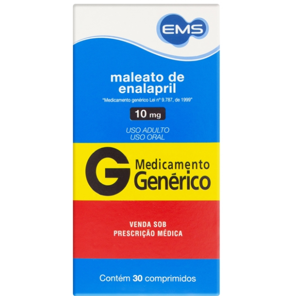 MALEATO DE ENALAPRIL 10 MG COM 30 COMPRIMIDOS